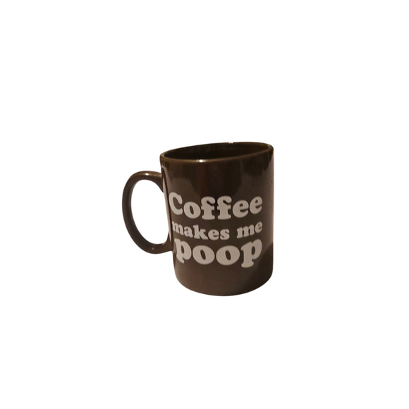 Funny "Coffee Makes me Poop" Coffee Mug Brown Novelty - Picture 3 of 11